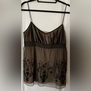 Beaded floral tank top camisole